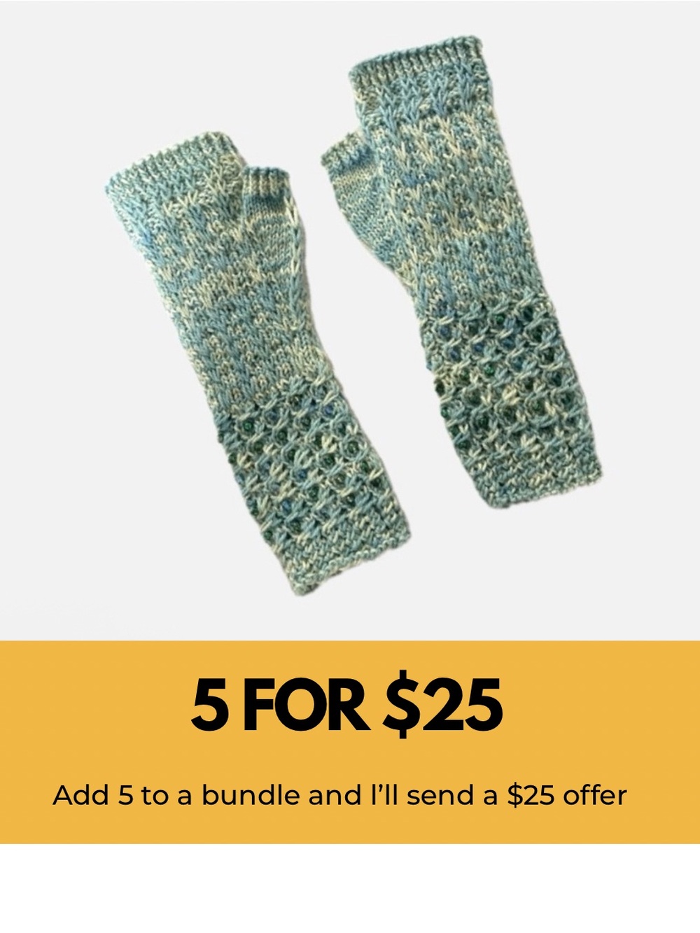Dee’s Loominary, Hand Crafted Wool Blend Fingerless Gloves